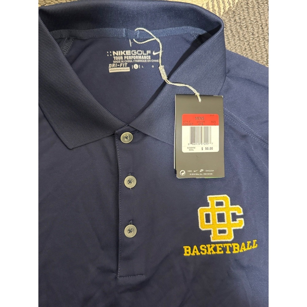 Brand New With Tags Polo Navy Blue Mens L Detroit County Nike Basketball - Picture 3 of 11